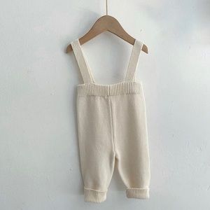 Knit Suspenders Overalls Pants / Cotton Knitted / Boho Baby Toddler / Unisex